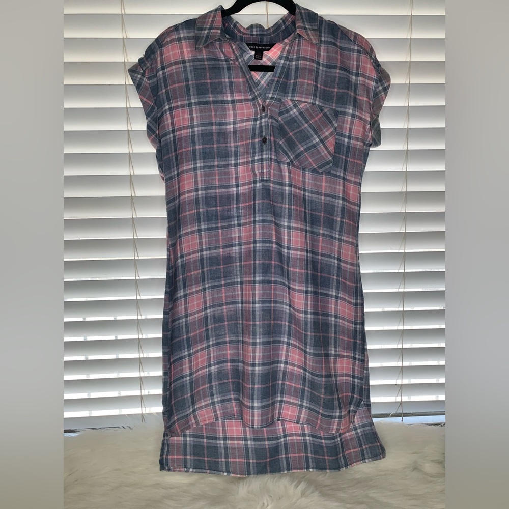 Banana Republic Midi  V- Neck 2 Button T-Shirt Dress Size XS 322/5